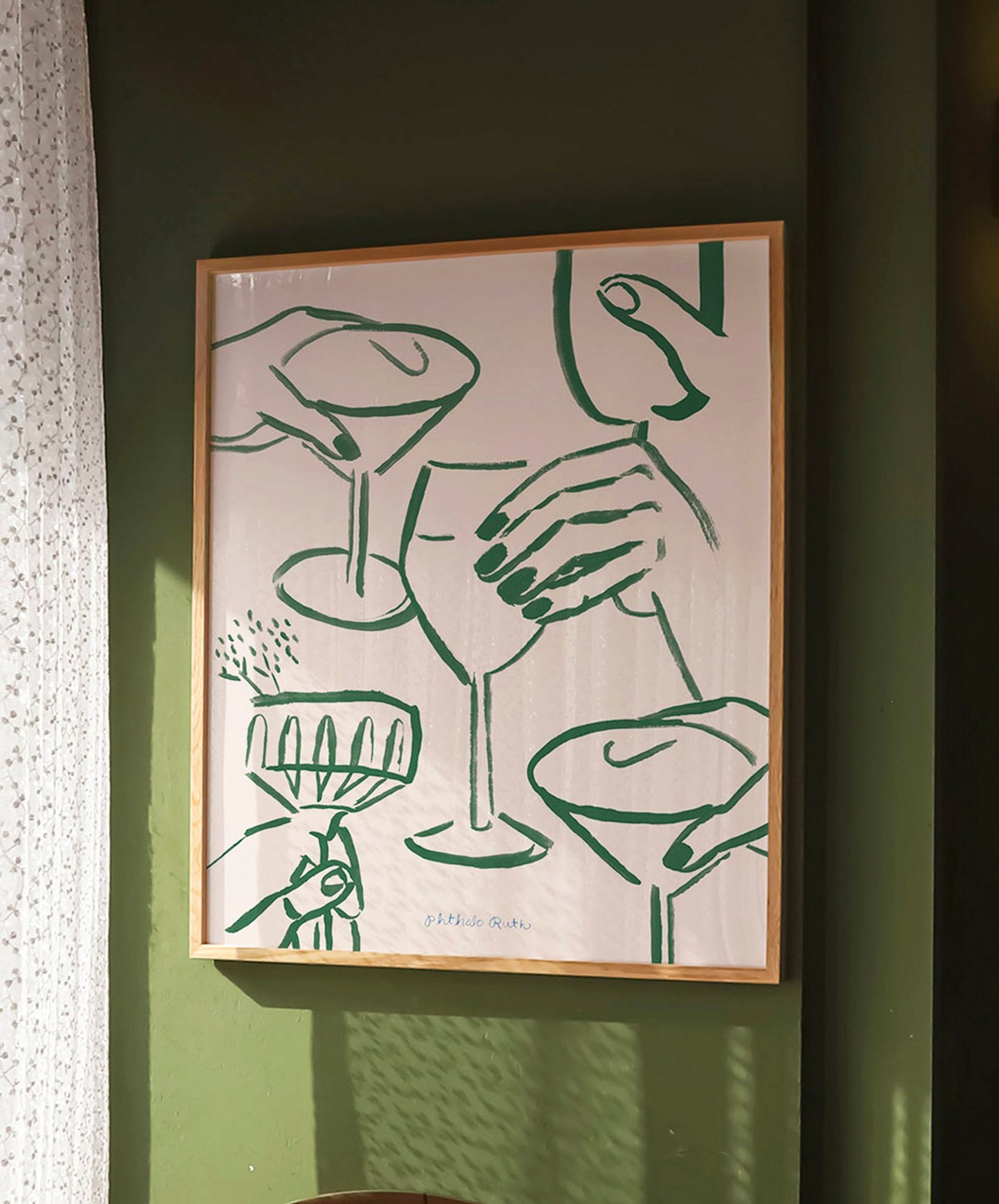 Cheers Art Print - Phthalo Green