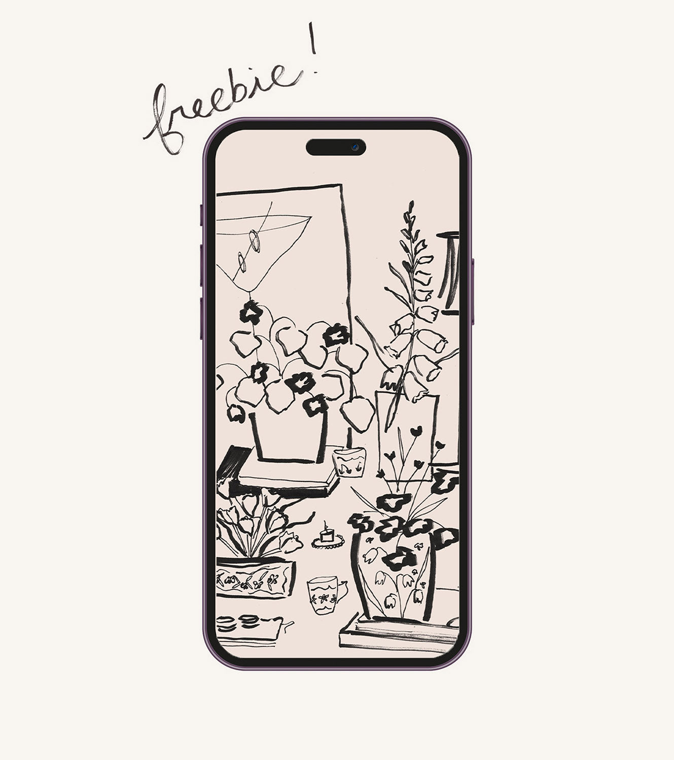 Blooms & Bobs Phone Wallpaper Digital Download