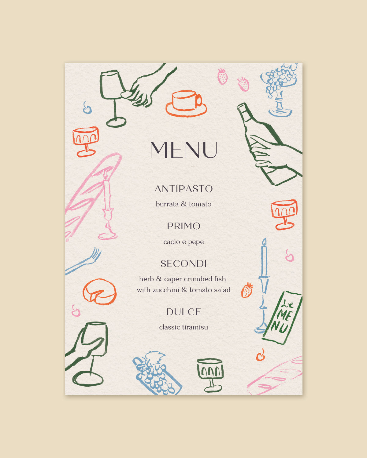 dinner party menu template