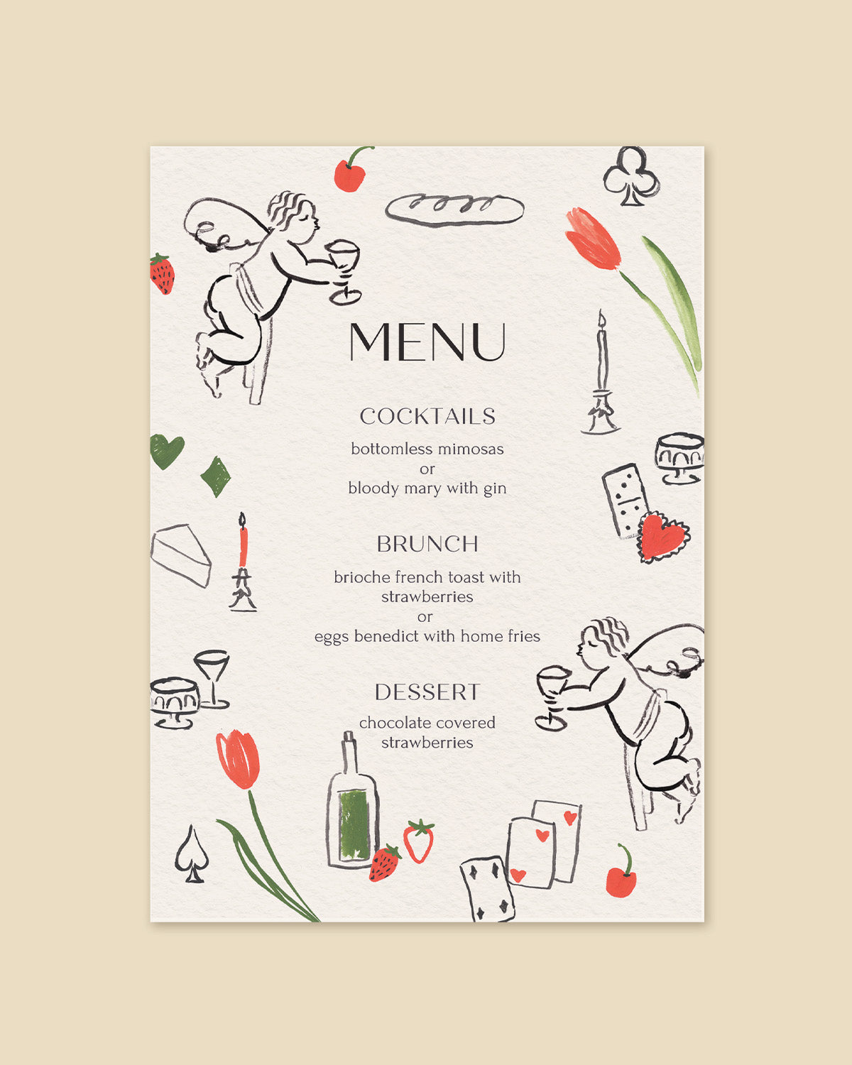 Love Games Valentine's Day Menu Template