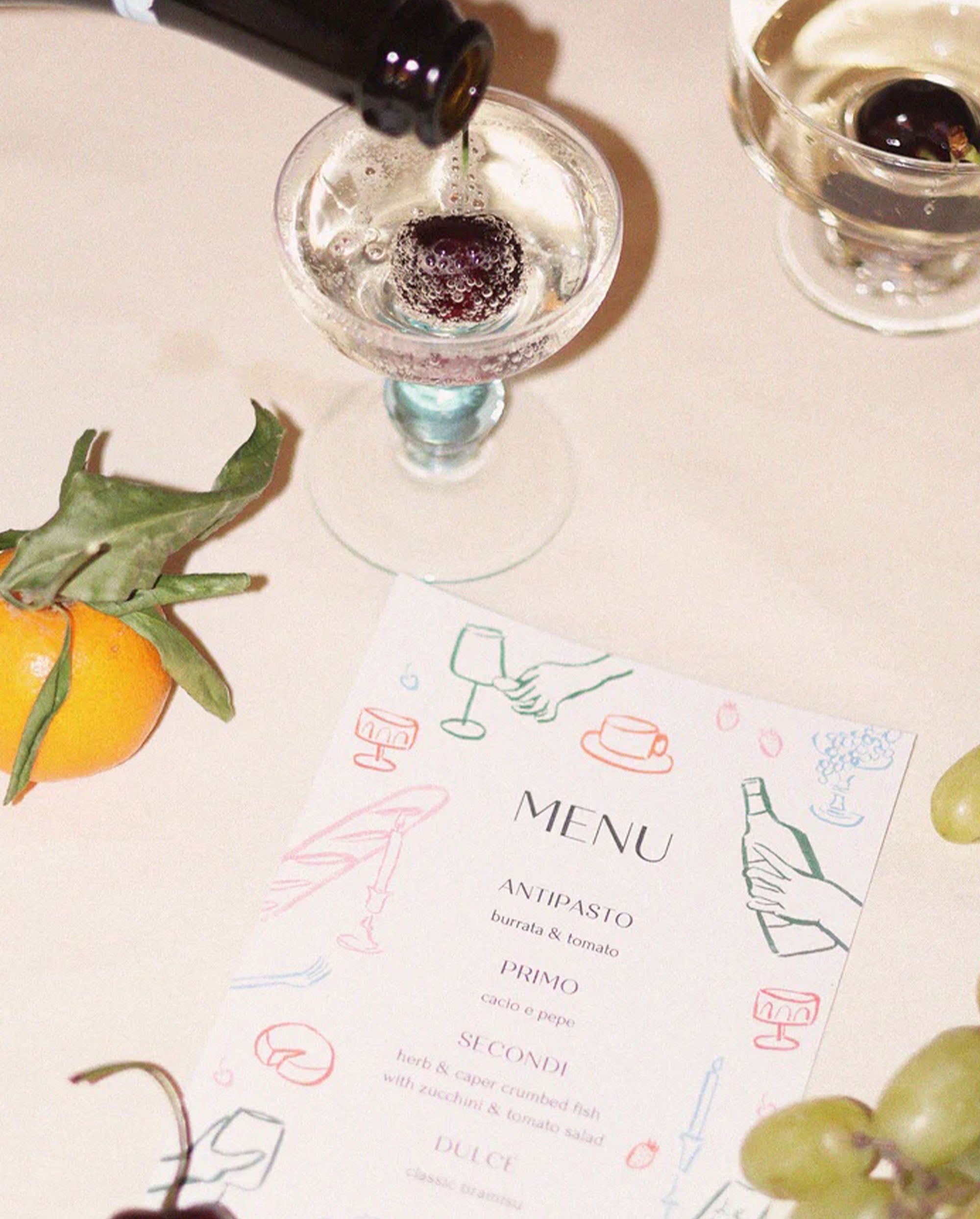 Cute dinner party menu template from phthalo ruth