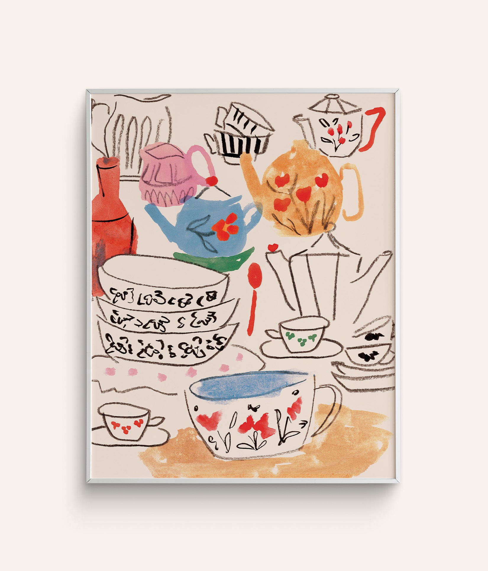 "Flea Market Dishes" Art Print - 8x10
