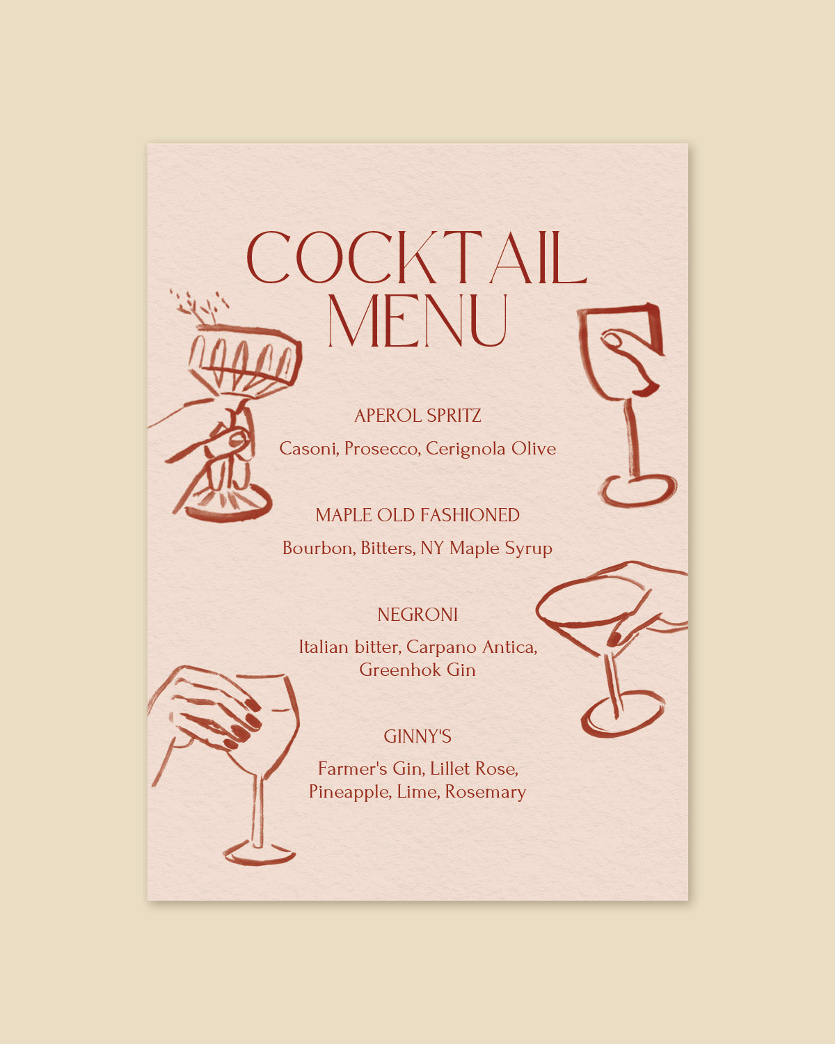 Cocktail Menu Template – Phthalo Ruth