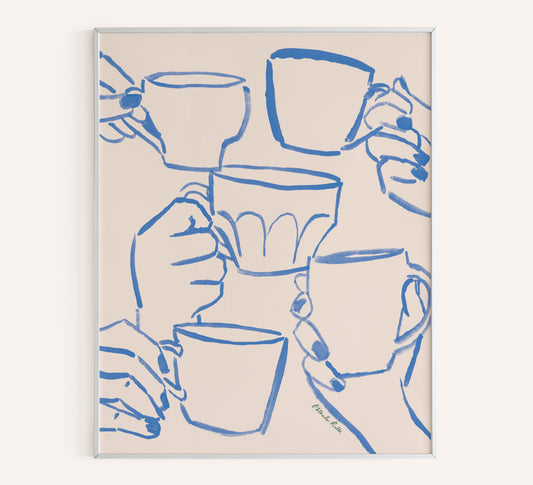 Café du jour" Art Print - French Blue