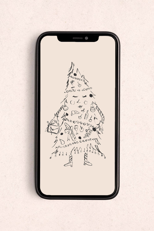 A Very Merry Tree Phone Wallpaper Digital Download