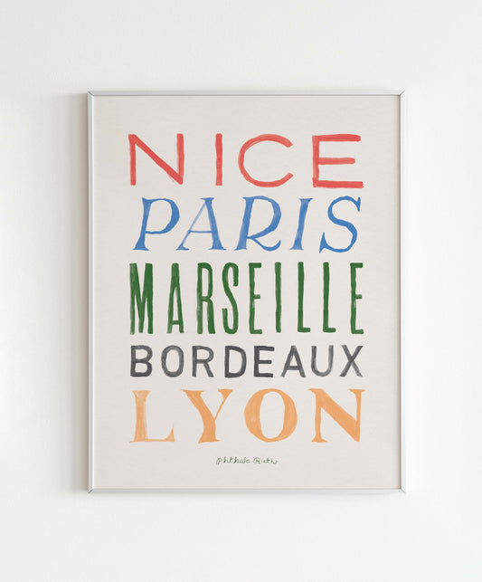 French Cities Art Print