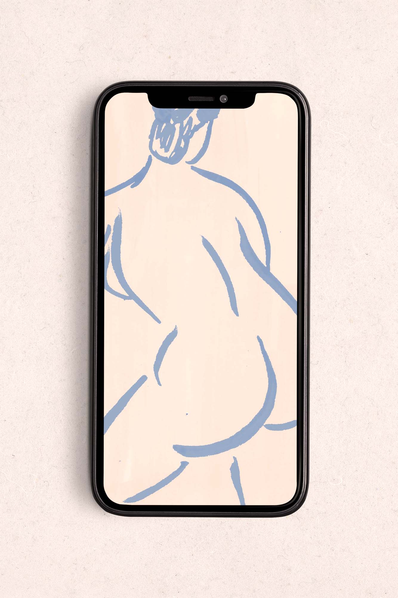 Blue Nude Phone Wallpaper Digital Download