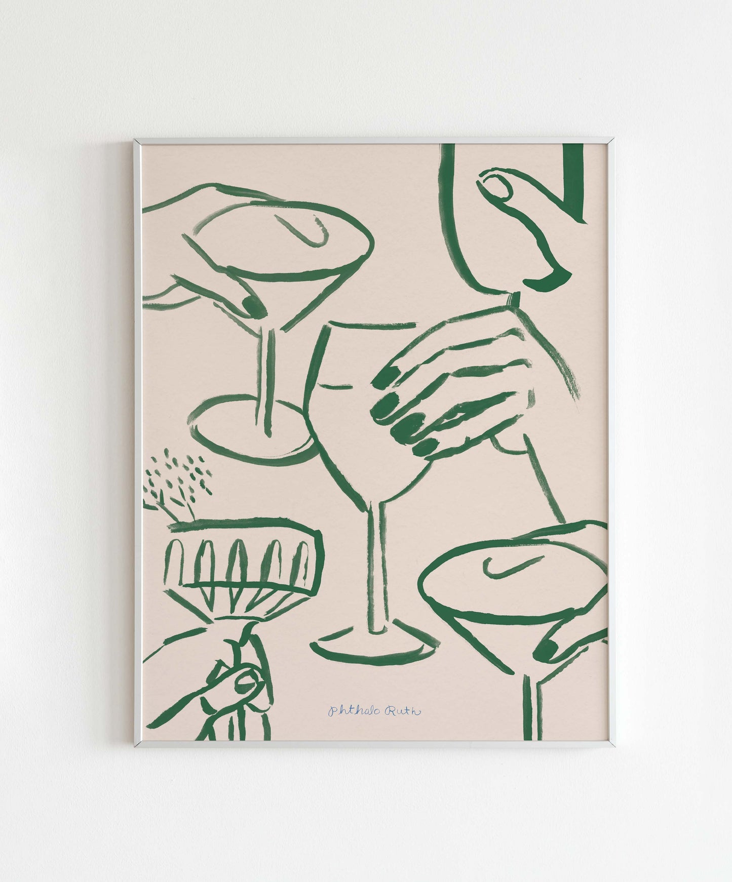 Cheers Art Print - Phthalo Green
